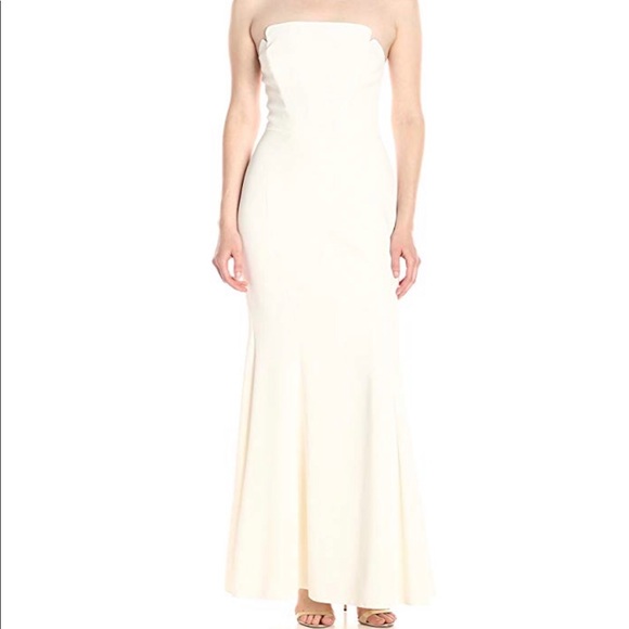 Jill Stuart Dresses & Skirts - JILL STUART OFF-WHITE COLUMN STRAPLESS GOWN SZ8